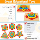 Toddler Puzzles Montessori Toy Wooden Shape Sorting Puzzle Sensory Toy Toddler Activities Preschool Learning Educational Autistic Developmental 1 2 3 Year Old Girl Boy 1-3 Dementia Game Easter Gift by TinyTreasures Baby Boutique