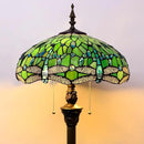 Tiffany Floor Lamp Stained Glass Lamp Standing Reading Light 16x16x70 Inch for Living Room (Green Dragonfly) by CozyNest Decor