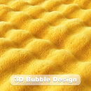 NEWCOSPLAY Faux Fur Throw Blanket Mustard Yellow Bubble Blanket Thick Warm Soft for Couch Sofa Bed 550GSM (Mustard Yellow, Throw(50"x60")) by CozyNest Decor