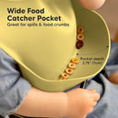 KeaBabies 2-Pack Silicone Baby Bibs for Eating - Sturdy Food-Grade Silicone Bibs for Babies Girl, Boy, Large Food Catcher, Clean & Put On Easily, Waterproof Toddler Feeding Essentials (Olives) by TinyTreasures Baby Boutique
