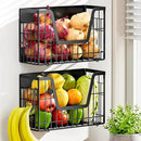 2 Set Magnetic Shelf for Fridge, Potato & Onion Storage Bins, Magnetic Fruit Basket for Refrigerator Pantry Kitchen Counter Laundry, Magnetic Fridge Organizer Spice Snacks Magnet Fridge Shelf by CozyNest Decor
