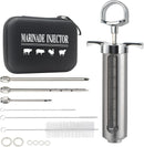 Meat Injector BBQ Injection Kit, Marinade Cajun Seasoning Flavor Syringe Injector for Cooking Grill Smoker Barbecue in Chicken Turkey Beef with 3 Syringe Needles, User Manual, E-Book by GreenHaven Gardens
