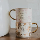Sweet Water Decor You Got This Gold Handle Coffee Mugs - 17oz Cute Coffee Mugs for Hot & Cold Drinks - Spring Home Decor and Gift - Ideal Tea & Espresso Cups by CozyNest Decor