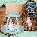 Baby Ball Pit for Toddler with 50 Balls, Kids Pop Up Play Tent for Girls, Princess Toys Gifts for Children Indoor & Outdoor Playhouse (Celadon: Gray/White/Babyblue, 109x90cm/50 Balls) by TinyTreasures Baby Boutique