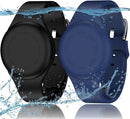 R-fun Waterproof for Air Tag Bracelets [2 Pack] Compatible with Apple Air Tag Finders with Soft Silicone,Anti Lost GPS Item Finders Case Cover,Night Blue/Black by TinyTreasures Baby Boutique