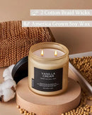 M&SENSE Vanilla Soy Candles, Medium 2 Wick 11.6oz 70 Hours Burning Time, All Natural Organic Soy Wax, Relaxing Aromatherapy Scented Candle, Housewarming Gift for Women and Men by CozyNest Decor