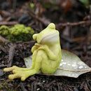 Top Collection Miniature Fairy Garden and Terrarium Statue, Frog Resting by GreenHaven Gardens