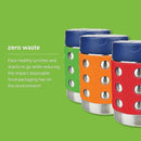 LunchBots Thermal 12 oz Triple Insulated Thermos - Hot 6 Hours or Cold 12 Hours - Leak Proof Thermos Soup Jar - All Stainless Interior - Navy Lid - Orange Dots by TinyTreasures Baby Boutique