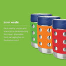 LunchBots Thermal 12 oz Triple Insulated Thermos - Hot 6 Hours or Cold 12 Hours - Leak Proof Thermos Soup Jar - All Stainless Interior - Navy Lid - Aqua Dots by TinyTreasures Baby Boutique