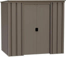 Cover It 6' x 4' Galvanized Steel Outdoor Storage Shed with Pent Roof and Lockable Sliding Doors, Weather-Resistant Steel Storage Shed for Backyards, Tan by GreenHaven Gardens