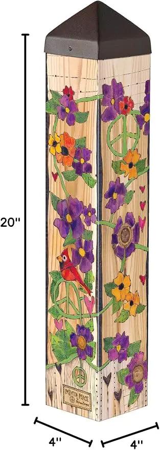 Studio M Art Pole, PVC Weather Resistant Pole with Vinyl Bowl 20 inches Tall Outdoor Decoration for Gardens, Patios, Yards, Landscaping and Birding Accessories, Always in Our Hearts, photo 7 of 7
