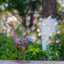 VEWOGARDEN Peacock Outdoor Statues Metal Peacock Tail Spread Garden Sculptures & Statues for Yard Lawn Patio Pool Outside Decorations, Blue & Bronze by GreenHaven Gardens