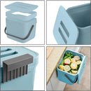 LALASTAR Kitchen Compost Bin, Hanging Trash Can with Lid for Kitchen Cabinet Door, Under Sink, Wall Mounted Waste Bin for Bathroom, 1.8 Gallon, Blue by GreenHaven Gardens