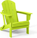 WO Home Furniture Adirondack Chairs Table Set of 3 PCS Outdoor Folding Chairs Side End Table Weather/UV Resistant for Lawn, Garden, Bon Fire, Balcony (Lime) by GreenHaven Gardens