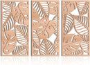 IARTTOP Leaf Wood Tropical Wall Art 15.9X32 Inch Carved Palm Leaves Wall Decor Coastal Monstera Plant Wall Sculptures for Living room Bedroom Set of 3 by CozyNest Decor