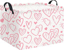 HIYAGON Rectangular Pink Basket Kids Baby Storage Bin Toy Basket Organizer Box for Girls Love Room Decor(Pink Striped Heart) by TinyTreasures Baby Boutique
