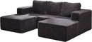 Hobestluk Modular Sectional Sofa Memory Foam Couch Oversized Sectional Sofa 3-Seater with Chaises Cloud Couch with Removable Cover U Shaped Sofa for Living Room (Strip Grey, U Shape) by CozyNest Decor