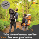 Hiking Baby Carrier Backpack - Comfortable Toddler/Baby Backpack Carrier System with Diaper Change Pad, Insulated Pocket + Rain and Sun Hood to Protect Your Child by TinyTreasures Baby Boutique