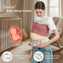 Baby Wrap Carrier, Lightweight Baby Wearing Wraps for Newborn and Infant, Soft Swaddle Holder Carrier, Cozy Baby Sling 7-35 lbs Cream+Pink by TinyTreasures Baby Boutique