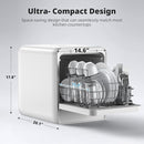 AIRMSEN Portable Countertop Dishwasher with 5L Water Tank, Mini Dishwasher with 14.6” Narrow & 20.1“ Deep Design, 9 Programs, 24H Delay Start & 360° Dual Spray, No Hookup Needed, C01, White by TinyTreasures Baby Boutique