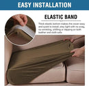 H.VERSAILTEX Velvet Stretch Couch Cushion Cover Plush Cushion Slipcover for Chair Loveseat Sofa Cushion Furniture Protector Seat Cushion Sofa Cover (2 Piece Large Sofa Cushion Covers, Bronze Brown) by CozyNest Decor