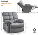 Rocker Recliner Chair, Overstuffed Manual Rocking Recliner for Adults, Upholstered Comfy Soft Fabric Living Room Reclining Sofa Chair(Gray) by CozyNest Decor