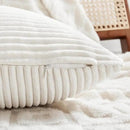 Fancy Homi 2 Packs Cream White Decorative Throw Pillow Covers 18x18 Inch for Living Room Couch Bed Sofa, Farmhouse Boho Home Decor, Soft Corss Corduroy Patchwork Textured Square Cushion Case 45x45 cm by CozyNest Decor