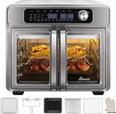 Romswi 26QT French Door Air Fryer Toaster Oven Combo, 24 Cooking Functions and Digital Controls, Fits 12" Pizza, 6 Slices of Toast, Rotisserie 6lb Chicken, 6 Accessories Included by CozyNest Decor