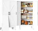 SISESOL Metal Storage Cabinet with 2 Doors and 3 Shelves,White Pantry Storage Cabinet with Legs,Farmhouse Pantry Cabinets Cupboard,Bathroom Cabinets for Home,Kitchen,Dining/Living Room (47.3" H) by CozyNest Decor