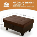 Ottoman Rectangular Storage Ottoman Bench, Flannel Footrest Stool Footstool with Lid for Living Room, Bedroom, Entryway, Brown&Black, 35"x23.5"x17.5" by CozyNest Decor