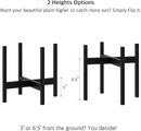 FaithLand Mid Century Plant Stand Indoor Outdoor (EXCLUDING 8" Plant Pot), Metal Planter Stand, Potted Plant Holder, Black, Hold Up to 8 Inch Planter - Upgraded Design by GreenHaven Gardens
