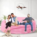 Bean Bag Chair for Adults 7FT,Soft Removable Cover for Teens/Girls Bedroom,Fluffy Giant Round Floor Beanbag Lounger Chairs (No Filler,Pink) by CozyNest Decor