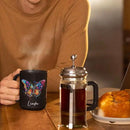 Customized Butterfly Mug, Themed Coffee Cup, Gift For Men Women, Personalized Name Butterfly Black Mug, Ceramic Cup 11oz 15oz, Lover Mug by CozyNest Decor