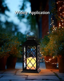 Homemory Solar Lanterns Outdoor Waterproof Hanging with Flickering Flameless Candles, 2 Pack 13'' Garden Outdoor Lantern Decorative for Patio Front Porch Backyard Balcony Cabin Outside Table(Black) by GreenHaven Gardens