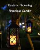 Homemory Solar Lanterns Outdoor Waterproof Hanging with Flickering Flameless Candles, 2 Pack 13'' Garden Outdoor Lantern Decorative for Patio Front Porch Backyard Balcony Cabin Outside(Antique Copper) by GreenHaven Gardens