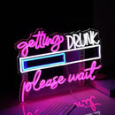 Drink Please Wait Neon Sign Dimmable Letters Neon Light for Wall Decor USB Powered LED Drinking And Wait Light Up Sign for Pub Man Cave Home Bar Restaurant Decor Party(16.7 * 12.8In) by CozyNest Decor