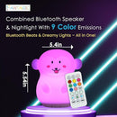 Combined Bluetooth Speaker & Nightlight With 9 Color Emissions, Child Friendly Silicone & BPA Free, USB Recharging, Receives Audio From Computer, Phone Or Tablet, and includes Remote Control (Monkey) by TinyTreasures Baby Boutique