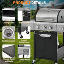 3-Burner Propane Gas Grill with Side Burner, 40,500 BTU Stainless Steel BBQ - Easy Assembly & Grease Management for Patio, Backyard, Camping (3+1Burner No Cover) by GreenHaven Gardens