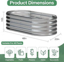 Galvanized Raised Garden Bed Kit, Galvanized Planter Garden Boxes Outdoor, Oval Large Metal for Vegetables,Flower,4x1.8x1FT by GreenHaven Gardens