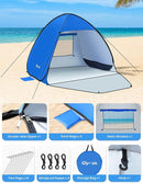 Glymnis Pop Up Beach Tent Beach Shade Tent for 1-4 Persons Sun Shelter UPF 50+ Enclose Zipper Door Portable Easy Up Beach Tent by TinyTreasures Baby Boutique