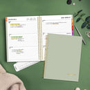SUNEE Academic Planner 2025-2026 Weekly and Monthly, July 2025-June 2026, 8.5"x11", Tabs, Note Pages, Pockets, Bookmark, Flexible Cover, Spiral Binding, Sage Green by TinyTreasures Baby Boutique