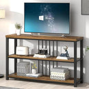 FOLUBAN Industrial Console Table, 3 Tier Entryway Table, Sofa Foyer Table for Living Room Hallway Behind Couch, Rustic Brown by CozyNest Decor