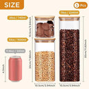 Square Glass Food Storage Jars with Lids[Set of 5], Perfect for Pasta, Cookies, Nuts, Coffee, Cereal, Flour,Organize Your Kitchen and Pantry with these BPA-Free Glass Jars with Canisters by CozyNest Decor