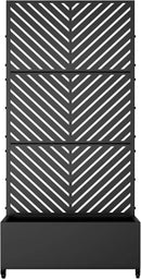 Casaphoria Metal Raised Garden Bed with Trellis and Wheels, 72"x35"x16" Planter Box for Climbing Plants, Vegetables & Vines, Features Drainage Holes and Privacy Screen (Black-Parallel) by GreenHaven Gardens