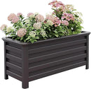 Aluminum Rectangular Outdoor Planter 39.36" Long Box Planter for Patio Porch Indoor Outdoor Weather-Resistant Large Planters with Drainage Hole for Flowers, Dark Brown, 19.68"D x 39.36"W x 19.68"H by GreenHaven Gardens