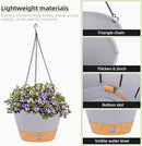 QCQHDU 2 Pack Hanging Planters for Indoor Outdoor Plants, 10 Inch Hanging Baskets Flower Pots with Reservoir Tray & Visible Water-Level by GreenHaven Gardens