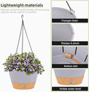 QCQHDU 2 Pack Hanging Planters for Indoor Outdoor Plants, 10 Inch Hanging Baskets Flower Pots with Reservoir Tray & Visible Water-Level by CozyNest Decor
