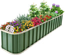 KING BIRD Raised Garden Bed Quick-Install Galvanized Planter Garden Box Outdoor for Gardening, Vegetables, Flowers 7.2x1.7x1 Ft, Green by GreenHaven Gardens