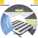 AAAAAcessories Outdoor Seat Cushions for Chairs, Waterproof, Fade-Resistant Patio Furniture Replacement Cushions, 19" x 19" x 3", Set of 2, Gray Cabana Stripe by GreenHaven Gardens