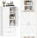 50.4" H Bathroom Storage Cabinet, Modern Floor Cabinet with Adjustable Shelf, Small Pantry with 2 Doors & Drawers, Storage Cabinet for Bathroom, Living Room, Kitchen, White KES007WCWG by CozyNest Decor